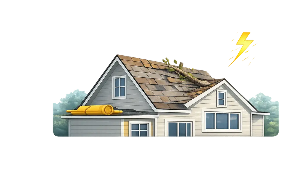 Storm damage roof repair